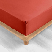 Opečnato oranžna napenjalna rjuha iz bombažnega perkala 180x200 cm Percaline – douceur dintérieur