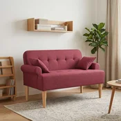 Dvojnica s gumbi Vinorodna rdeča 120 x 65 x 79 cm Blago