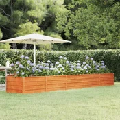 Povišena vrtna gredica boja hrde 400 x 80 x 45 cm celik COR-TEN