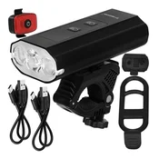 Trizand Set LED kolesarskih luči, sprednja in zadnja, USB-C, 5200 mAh, IP65