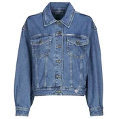 Guess OVERSIZE TRUCKER JACKET Modra