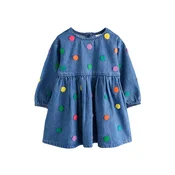 Next Obleka moder denim/rumena/zelena/rdeča