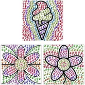 Nikcorp Komplet za slikanje z diamanti za otroke, 3 kosi, 17x17 cm, ustvarjalni set z več kot 1100 bleščečimi kristalčki