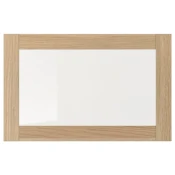 SINDVIK Staklena vrata, belo b. im. hrastovine/bistro staklo, 60x38 cm