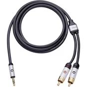 Oehlbach Priključni kabel Oehlbach iConnect, 3,5 mm m. banana k./2 xm. stereo cinch k., črn, 5 m