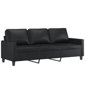 Vidaxl Kavč trosed črn 180 cm umetno usnje
