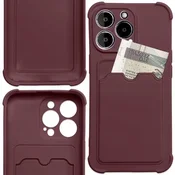 Hurtel Card Armor ovitek za iPhone 13 Pro, malinasta