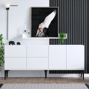 Hanah Home Komoda Lucky 180x80x40cm Belo-Crna