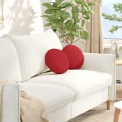 Jastucici za sjedenje 2 pcs Crvena O30 x 13 cm tkanina