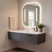 Skye Decor Set kupatilskog ormarica sa umivaonikom i ogledalom, 2 dela, Antracit