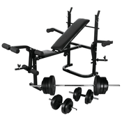 Vadbena klop s kompletom uteži in stojalom, 60.5kg