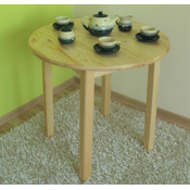 eoshop Jedilna miza okrogla 70 cm iz masivnega bora (barva lesa: oreh)