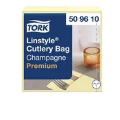 Servirni prtički, industrijsko kompostabilni, 1-slojni, 39x39 cm, Premium, TORK LinStyle, šampanjec