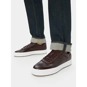 Superge Calvin Klein Basket Cups Oxf Lth-Neo HM0HM02204 Temno rjava