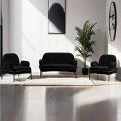 Atelier del Sofa Set garniture za dnevnu sobu, 3 komada Aster, Crna