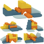 Homestar Set mehkih gradnikov 9 kosov 140x80x25 cm večbarvno