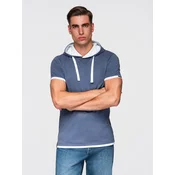 Ombre Mens SLIM FIT T-shirt with round neckline and logo - white