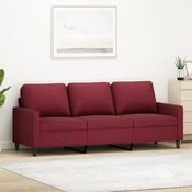VIDAXL kavč - trosed (180cm, žamet), vinsko rdeč