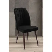 Hanah Home set trpezarijskih stolica Platinum 8 kom, crna tkanina Jerry, braon metalne noge
