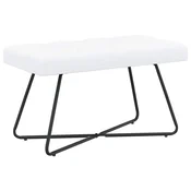 Vidaxl Klop s gumbnim oblazinjenjem Bela 80 x 40 x 46 cm Blago