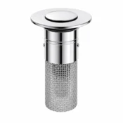 HOME & MARKER® Protizamašitveni filter za umivalnik z odtočnim čepom na pritisk, nerjavno jeklo, univerzalno prileganje | DRAINOX