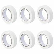 Vidaxl Maskirni trakovi za slikarje 6 pcs Bela 30mm x 50m Papir
