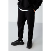 GRIMELANGE Internal Mens Stopper Elastic Comfort Fit Soft Fabric Black Sweatpant