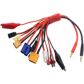 10 in 1 Banana Lipo Charger Cable Adapter Xt90 Xt60 Jst Ec5 T Plug Tamiya Mini for RC Car Helicopters Quadcopters DJI, Multicolor