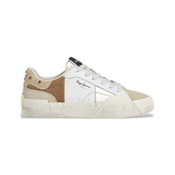 Pepe Jeans za ženske. PLS300001 Milan Crystal Leather Sneakers bele barve (41), Usnje, Bela, Ravna stran, Čipke, Priložnostno