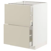 METOD / MAXIMERA Pod.element, 2fronta/2vis.fioke, bela/Havstorp bež, 60x60 cm