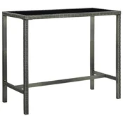 Vrtni barski stol sivi 130 x 60 x 110 cm od poliratana i stakla
