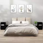 Vidaxl vidaXL Nočne omarice, komplet 2, črne, 60x34x51 cm, masiven borov les