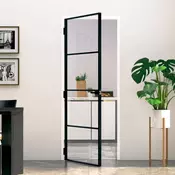 Vidaxl vidaXL Notranja vrata črna 76x201,5 cm steklo in aluminij