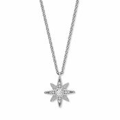 Engelsrufer Bleščeča se srebrna ogrlica iz kubičnega cirkonija ERN-NSTAR-ZI (verižica, obesek)