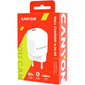 Canyon, PD 20W Input: 100V-240V, output: 1 port charge: USB-C:PD 20W (5V3A9V2.22A12V1.66A) , Eu plug, Over- Voltage , over-heated, over-cu