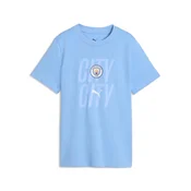 PUMA Manchester City ftblCulture Tee Youth, Clothing, Light Blue Guppy, 13-14Y