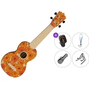 Pasadena WU-21F1-WH Premium SET Orange Soprano ukulele