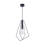 Jupiter 1661 - Lestenec na vrvici KAIR 1xE27/60W/230V črna/krom