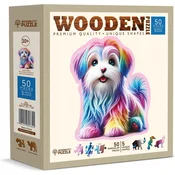 WOODEN CITY Lesena sestavljanka Happy Puppy 50 kosov
