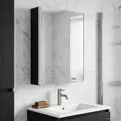 vidaXL Kopalniška ogledalna omara Črna Orehovina 43 x 11,5 x 60,5 cm