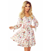 Airy chiffon dress with a Numoco neckline