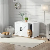 Songmics Kabinet za mačji pesek 85x49x50 cm bela