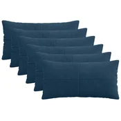 vidaXL Prevleka za blazino 6 pcs ALMELO Temno modra 40 x 80 cm