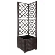 Aga Vrtni korito s trelišči 40x40x135 cm Temno rjavo