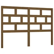 Vidaxl Posteljno vzglavje medeno rjavo 146x4x100 cm trdna borovina