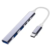 INF Večfunkcijski 5-v-1 Type-C razširitveni hub — aluminijast USB-C multiport adapter PD100W za hitro polnjenje in prenos podatkov Siva, (5000282760)