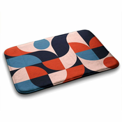 tulup.si Tepih za kopalnico Geometrijski vzorec 90x60 cm Bela in siva