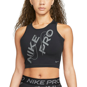 Majica brez rokavov Nike W NP DF CROP TANK GRX
