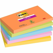 Samoljepljiva bilježnica, 76x127 mm, 5x90 listića, 3M POST-IT Super Sticky Boots, razne boje 7100258793