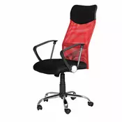 eoshop Predsedniški pisarniški stol K56, rdeč/črn, mreža in umetno usnje, 120 kg